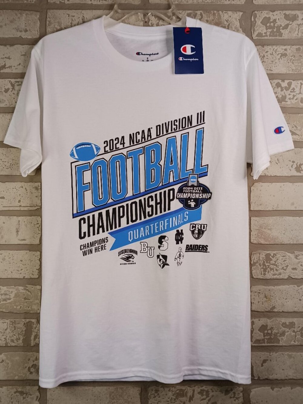 Champion 2024 NCAA Division III Championship T Shirt Mens S White 100% Cotton